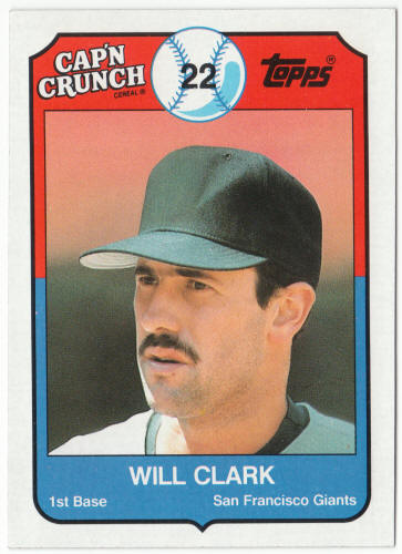 1989 Cap'n Crunch Topps Baseball #19 Will Clark
