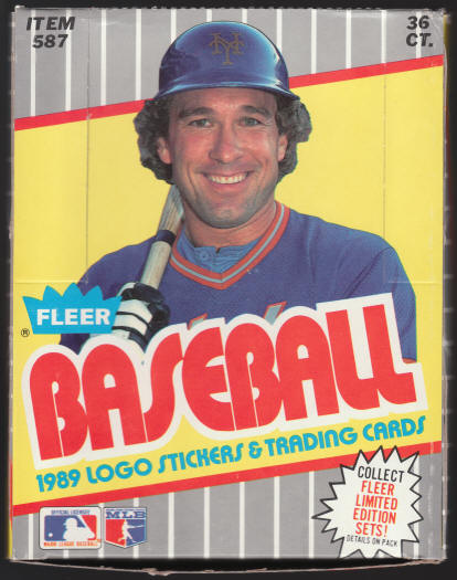 1989 Fleer Baseball Card Wax Pack Box Lid Gary Carter