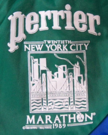 1989 New York City Marathon Runners Shorts logo close up