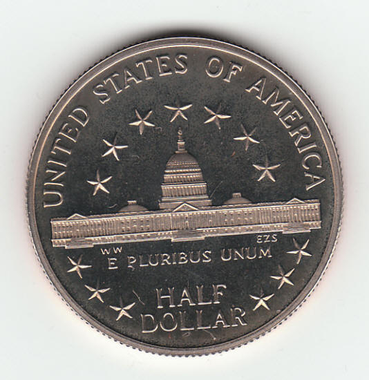 1989-S United States Congressional Coins Proof Half Dollar reverse
