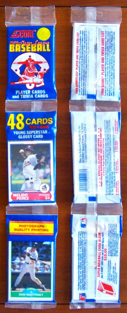 1989 Score Baseball Cards Unopened Rack Packs