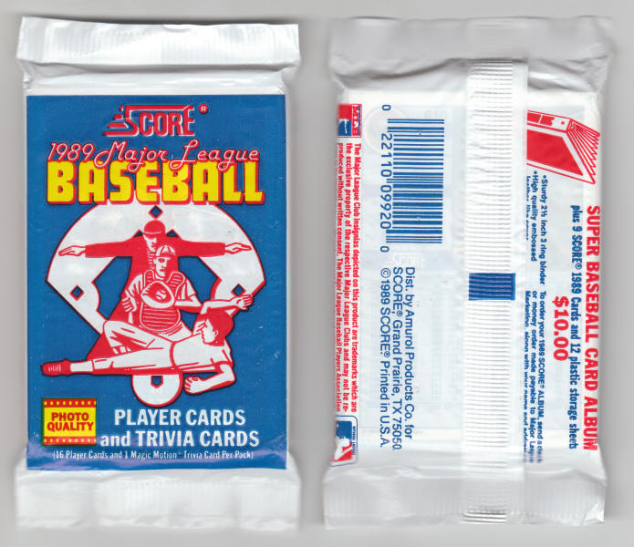 1989 Score Baseball Cards Unopened Packs
