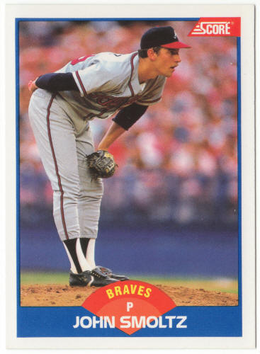 1989 Score Baseball #616 John Smoltz Rookie Card
