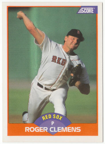1989 Score Baseball #350B Roger Clemens Corrected