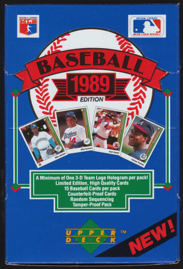 1989 Upper Deck Baseball Cards Low Series Foil Pack Box