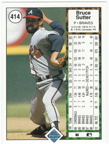 1989 Upper Deck Baseball #414 Bruce Sutter