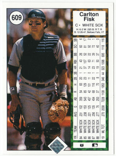 1989 Upper Deck Baseball #609 Carlton Fisk