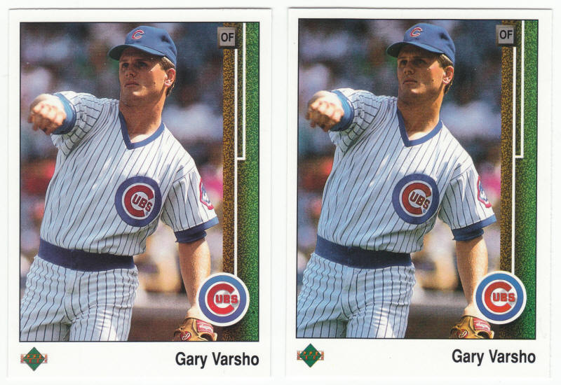 1989 Upper Deck #321 Gary Varsho Rookie Card Error Correct