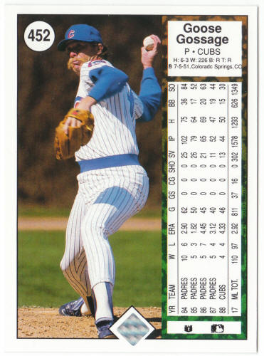 1989 Upper Deck Baseball #452 Goose Gossage