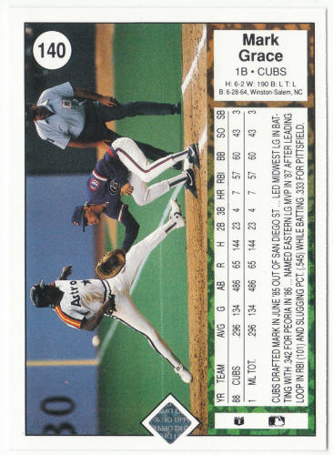 1989 Upper Deck Baseball #140 Mark Grace