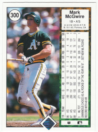 1989 Upper Deck Baseball #300 Mark McGwire