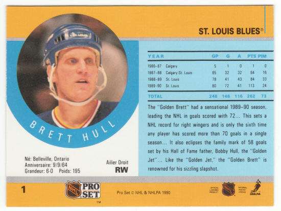 1990-91 Pro Set Brett Hull Promo Card