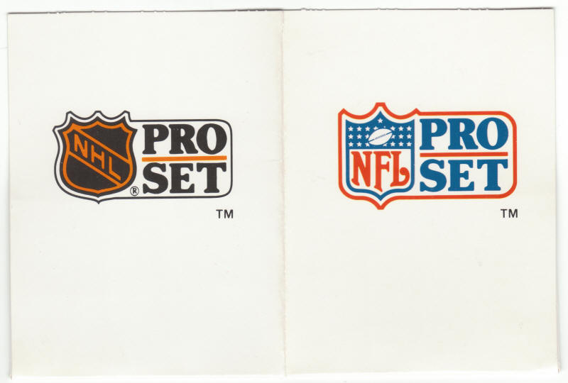 1990-91 Pro Set NHL NFL Promo Card Folder