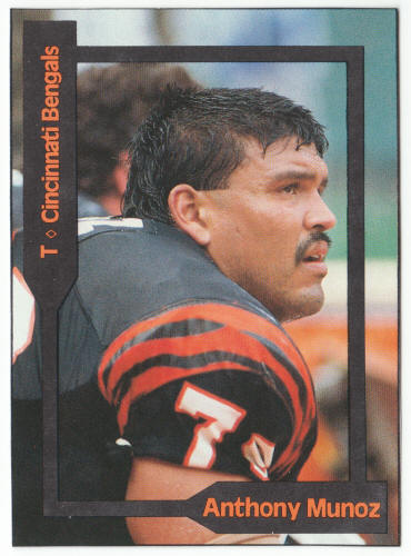 1990-91 SCD #30 Anthony Munoz Pocket Price Guide Card front