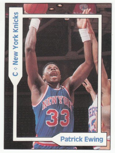 1990-91 SCD #21 Patrick Ewing Pocket Price Guide Card