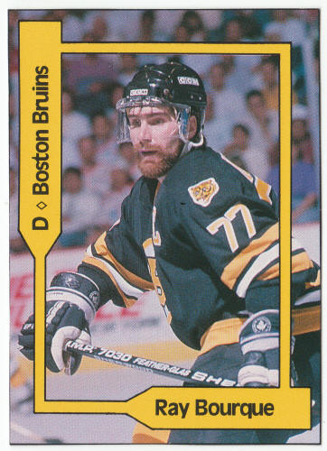 1990-91 SCD #16 Ray Bourque Pocket Price Guide Card front