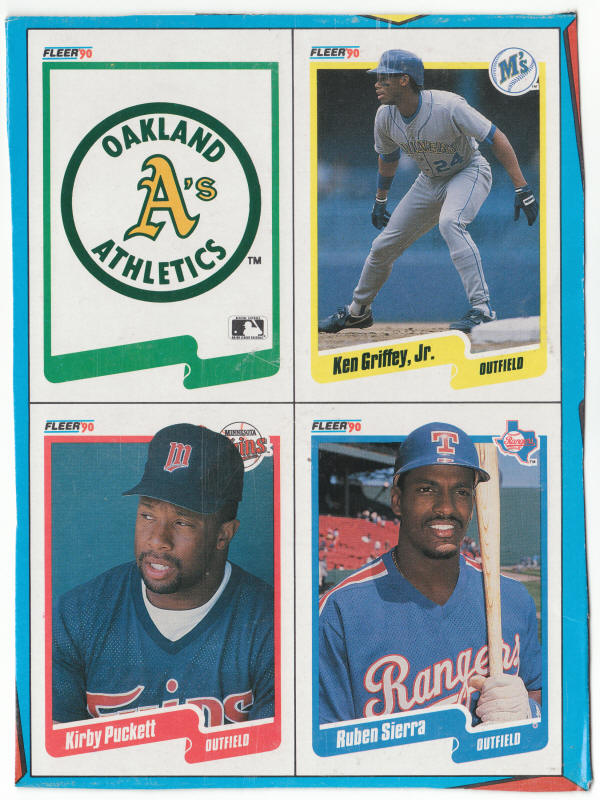 1990 Fleer Baseball Cards Wax Box Bottom Panel