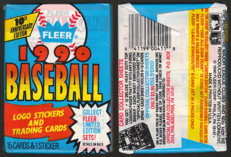1990 Fleer Baseball Cards Wax Packs