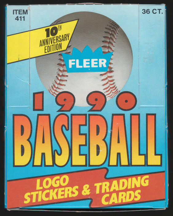 1990 Fleer Baseball Cards Wax Box Lid