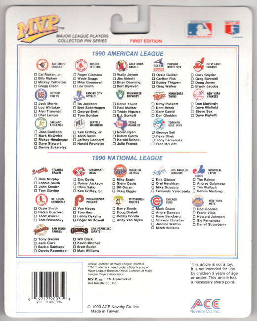 Will Clark 1990 MVP Pin Card