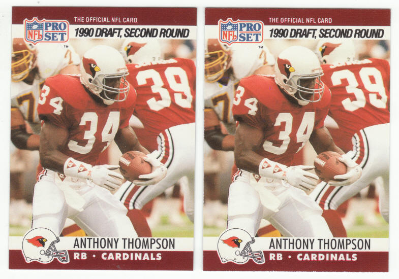 1990 Pro Set Anthony Thompson 700 Rookie Card ERR COR