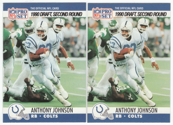 1990 Pro Set Anthony Johnson 705 Rookie Card ERR COR