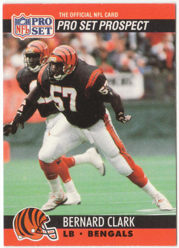 1990 Pro Set Football #729 Bernard Clark Error