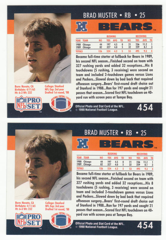 1990 Pro Set #454 Brad Muster VAR COR