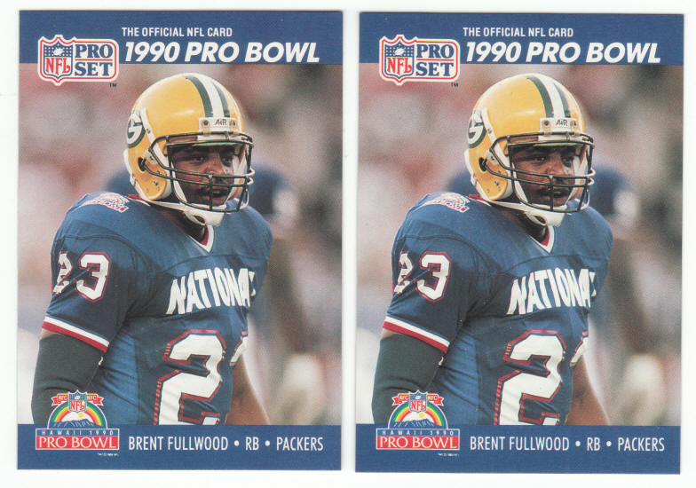 1990 Pro Set #390 Brent Fullwood Pro Bowl ERR COR Cards