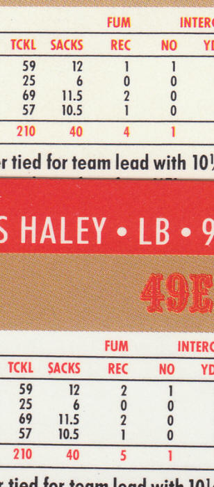 1990 Pro Set Charles Haley 289A 289B