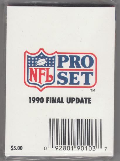 1990 Pro Set Football Card Final Update Set front