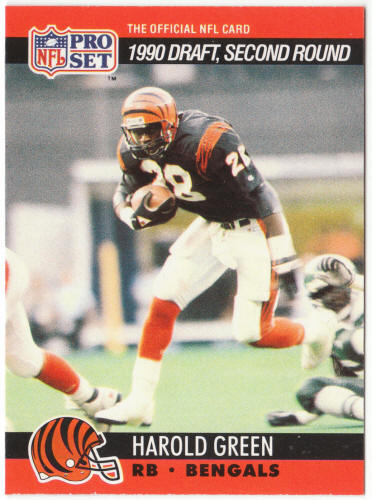 1990 Pro Set Football #707A Harold Green Error