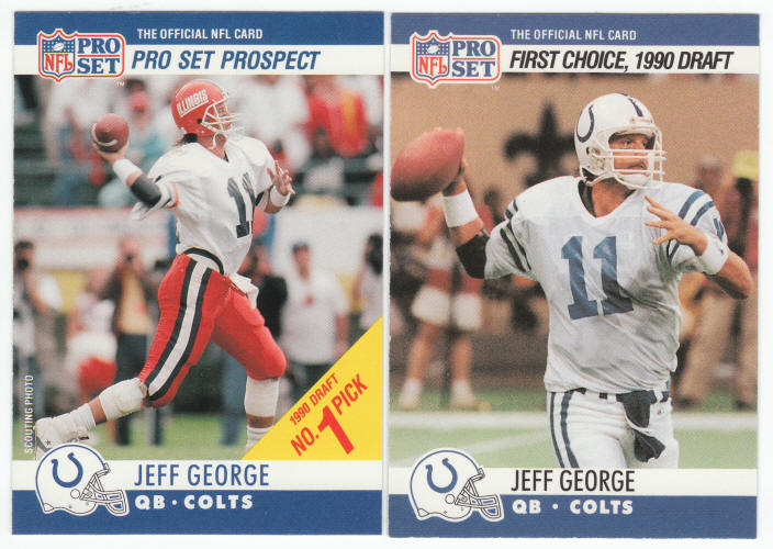 1990 Pro Set Jeff George 669 Rookie Card fronts