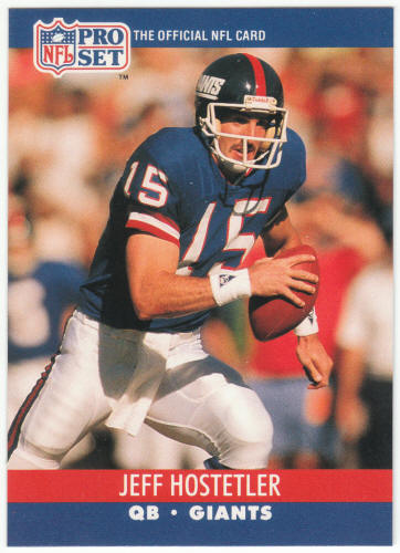 1990 Pro Set Football #596 Jeff Hostetler Rookie Card