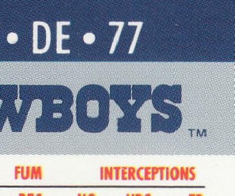 1990 Pro Set Football #80 Jim Jeffcoat error