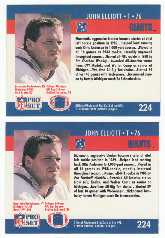 1990 Pro Set #224 John Elliott VAR COR