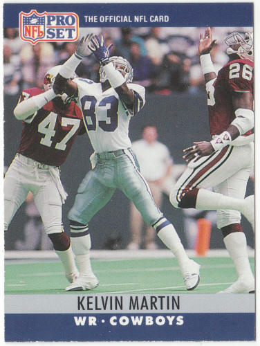 1990 Pro Set Football #83 Kelvin Martin Rookie Card