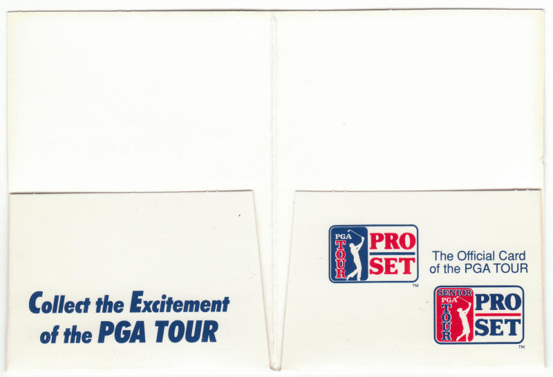 1990 Pro Set Golf Promo Card Folder Inside