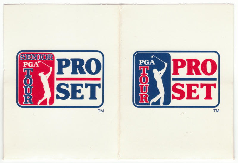 1990 Pro Set Golf Promo Card Folder Outside