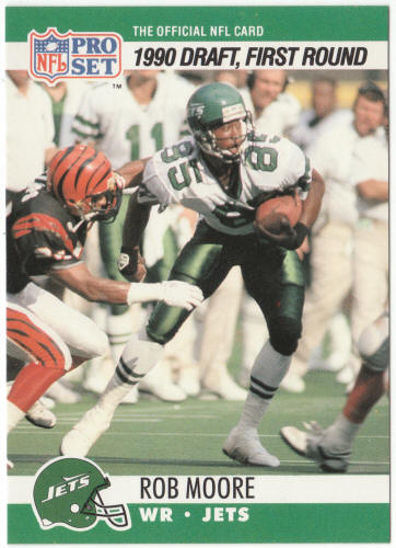 1990 Pro Set Football #694 Rob Moore Error