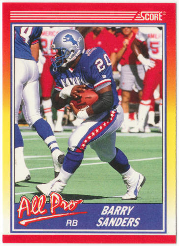1990 Score Football #580 Barry Sanders All Pro