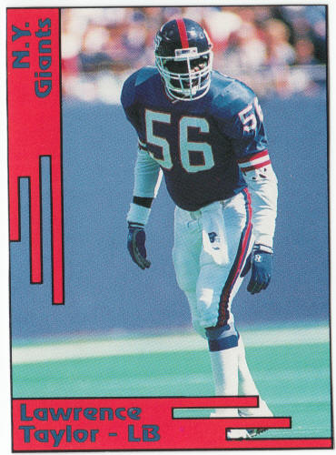 1991 1992 SCD #12 Lawrence Taylor Pocket Price Guide Card