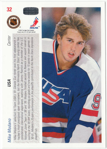 1991-92 Upper Deck Hockey #32 Mike Modano CC back