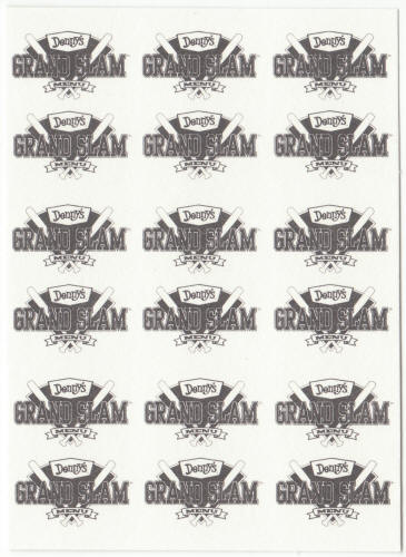 1991 Denny's Grand Slam Baseball Hologram cover slip