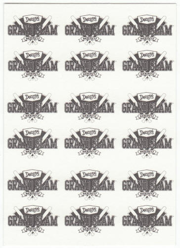 1991 Denny's Upper Deck Baseball Backer