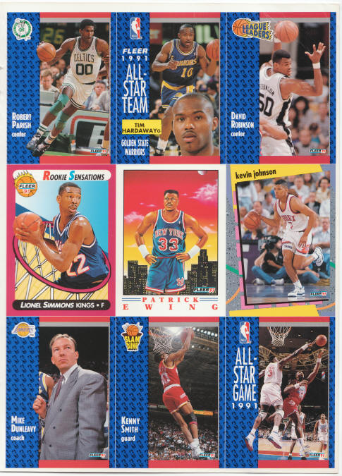 1991 Fleer Basketball Promo Ad Uncut Cards