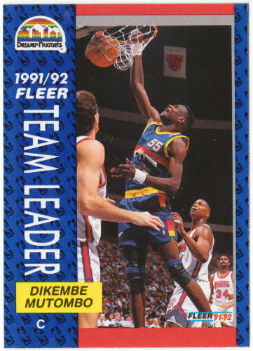 1991-92 Fleer Basketball #378 Dikembe Mutombo Team Leader