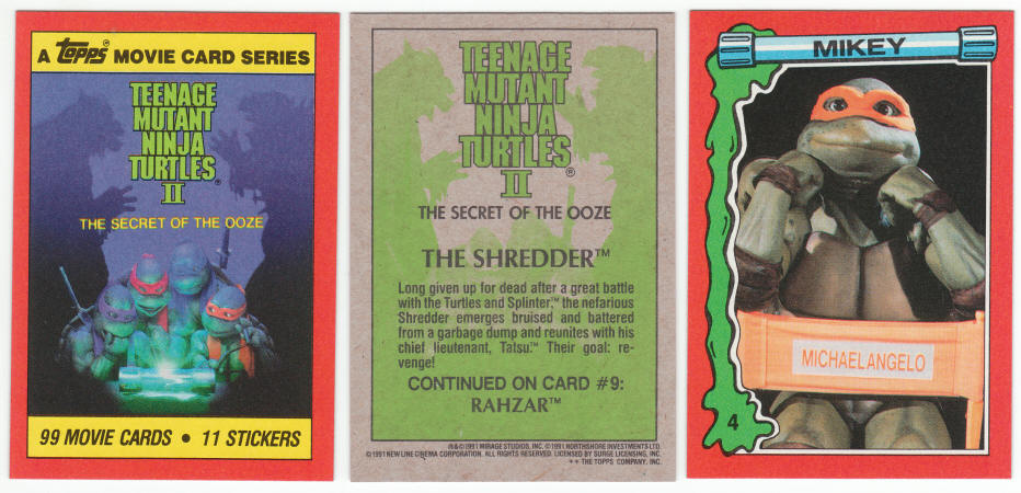 1991 Topps Teenage Mutant Ninja Turtles II Cards