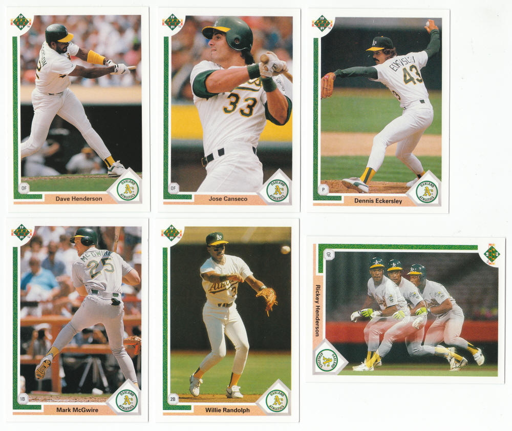 1991 Upper Deck Baseball Oakland Athletics Team Set