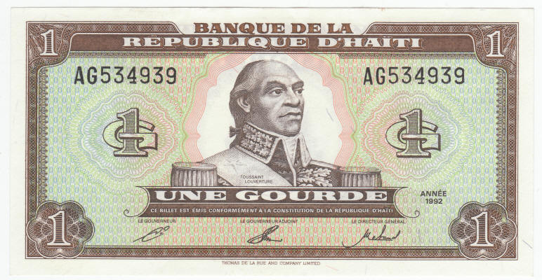 1992 Haiti 1 Gourde Note front